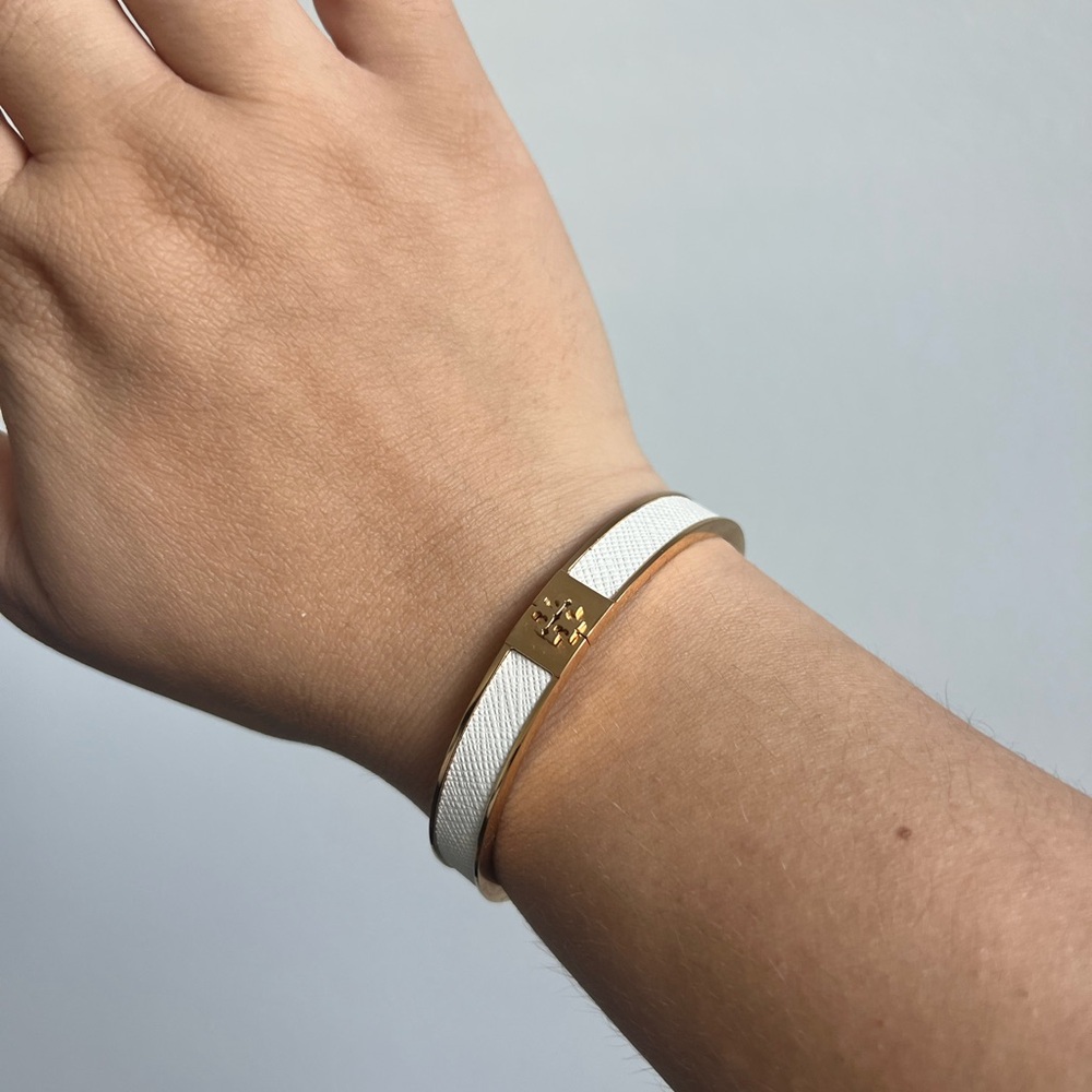 Tory Burch Gold and White Bracelet